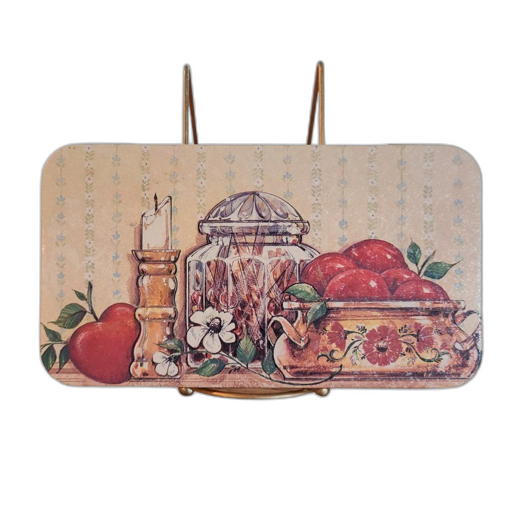 Vintage Tin Box Company 1983 Tin Country Farmhouse Apple Candles Cinnamon